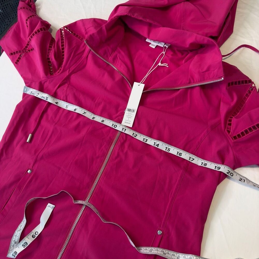 Chico’s Zenergy UPF Neema Rose Lattice Jacket Womens‎ Medium Magenta Rose NWT - Picture 7 of 9